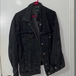 Oversized Faded Black Jean Jacket